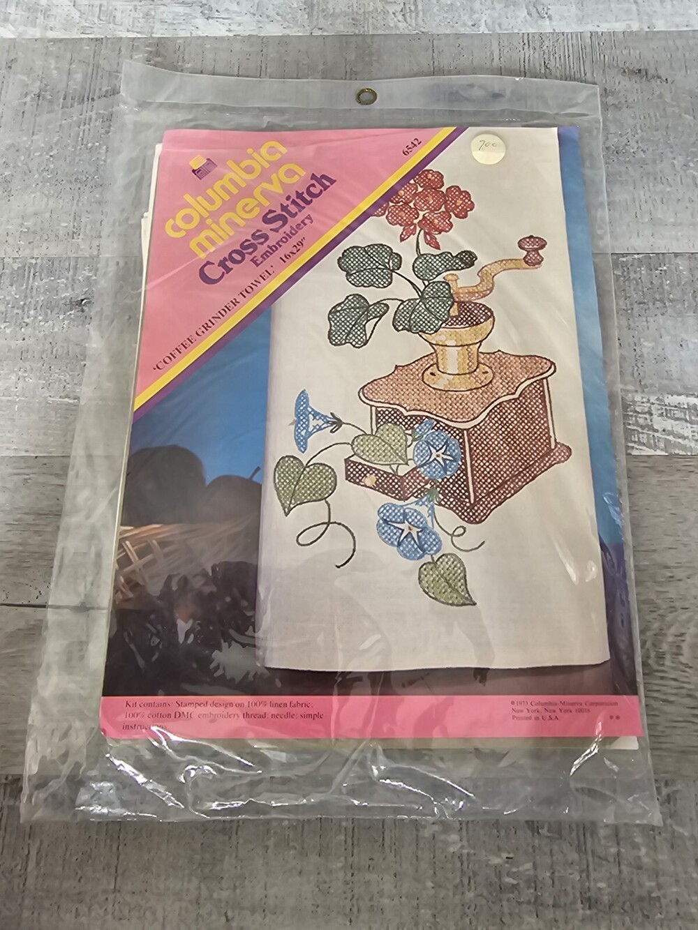 Columbia Minerva Cross Stitch Embroidery Kit Coffee Grinder Linen 6542 243d